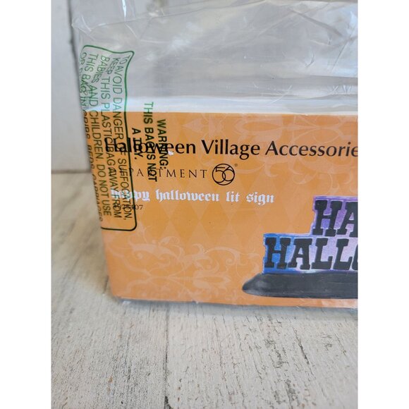 Dept 56 4025407 NEW Happy Halloween lit sign village accessory - Picture 2 of 9